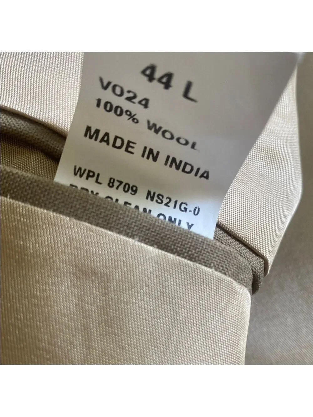 Nautica Mens Beige Wool Lightweight Sport Coat Blazer 44L Classic Fit